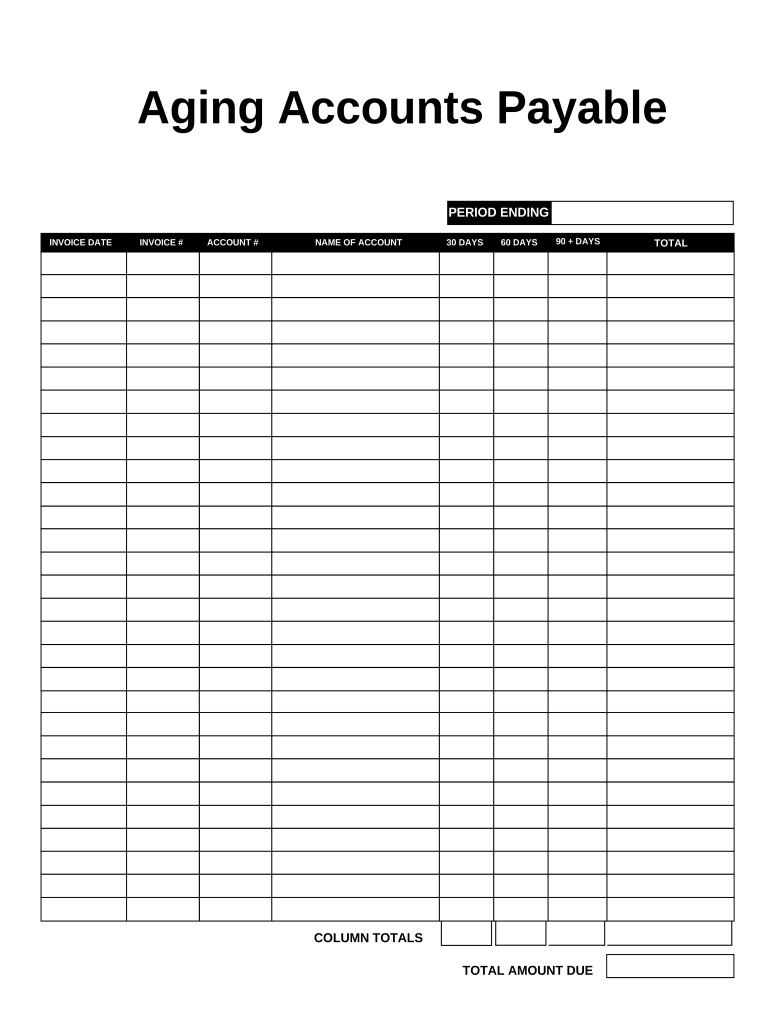 Aging Accounts Payable  Form