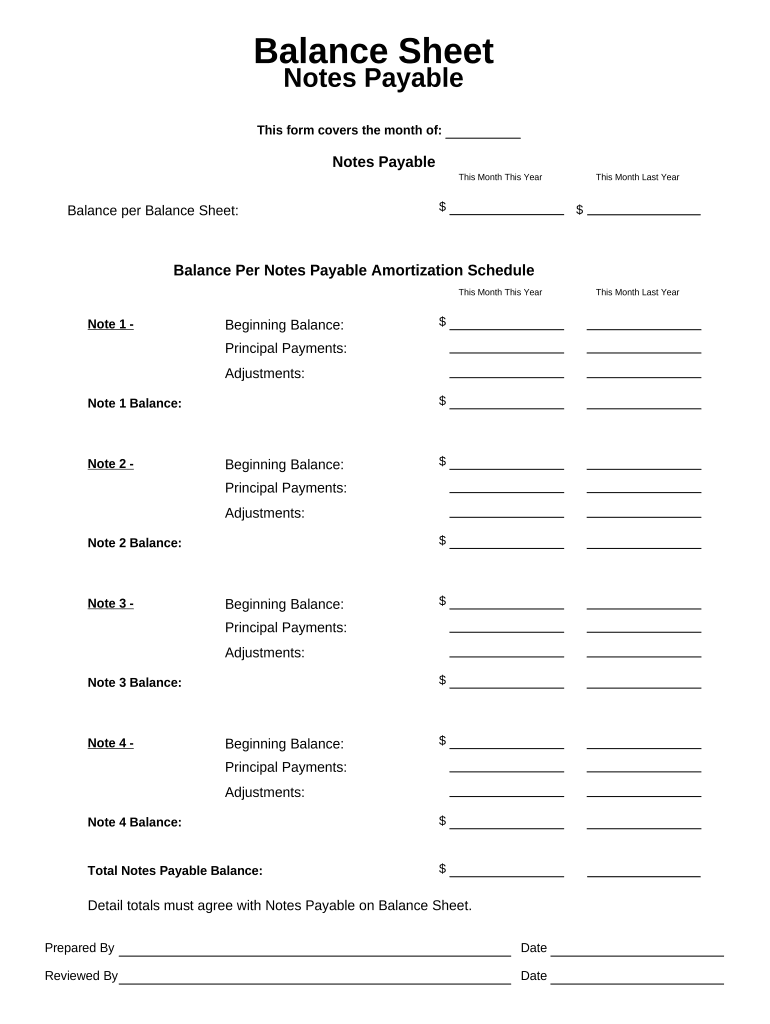 Fill and Sign the Balance Sheet Form