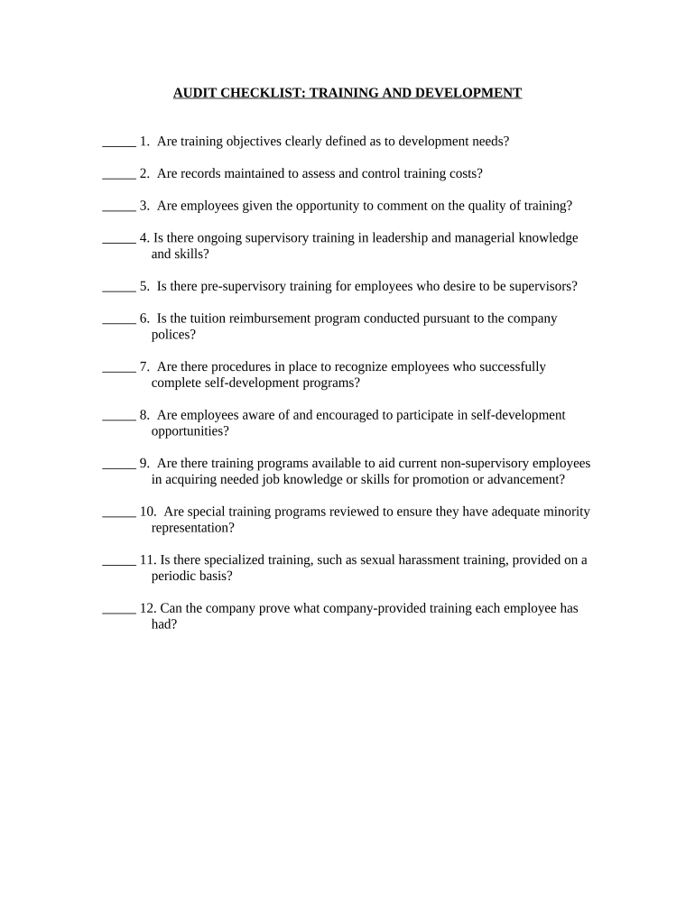 Crime Scene Technician Training Checklist  Form