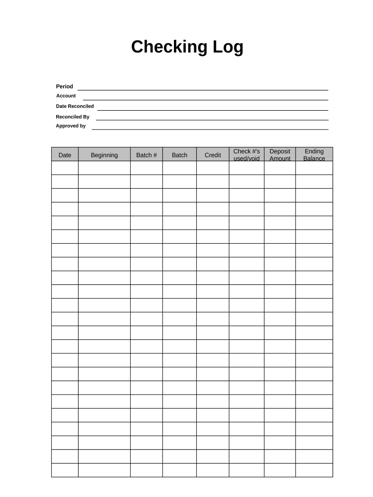 Checking Log  Form