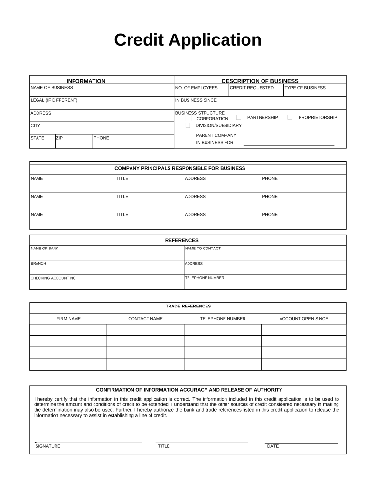 Credit Application  Form