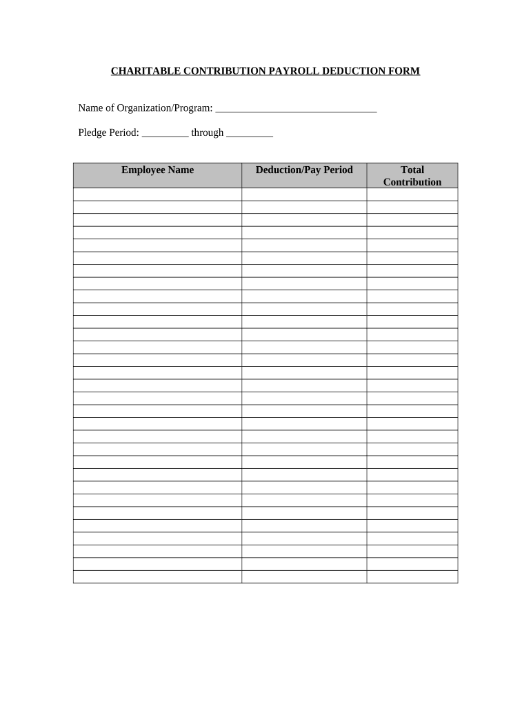 Payroll Deduction Form