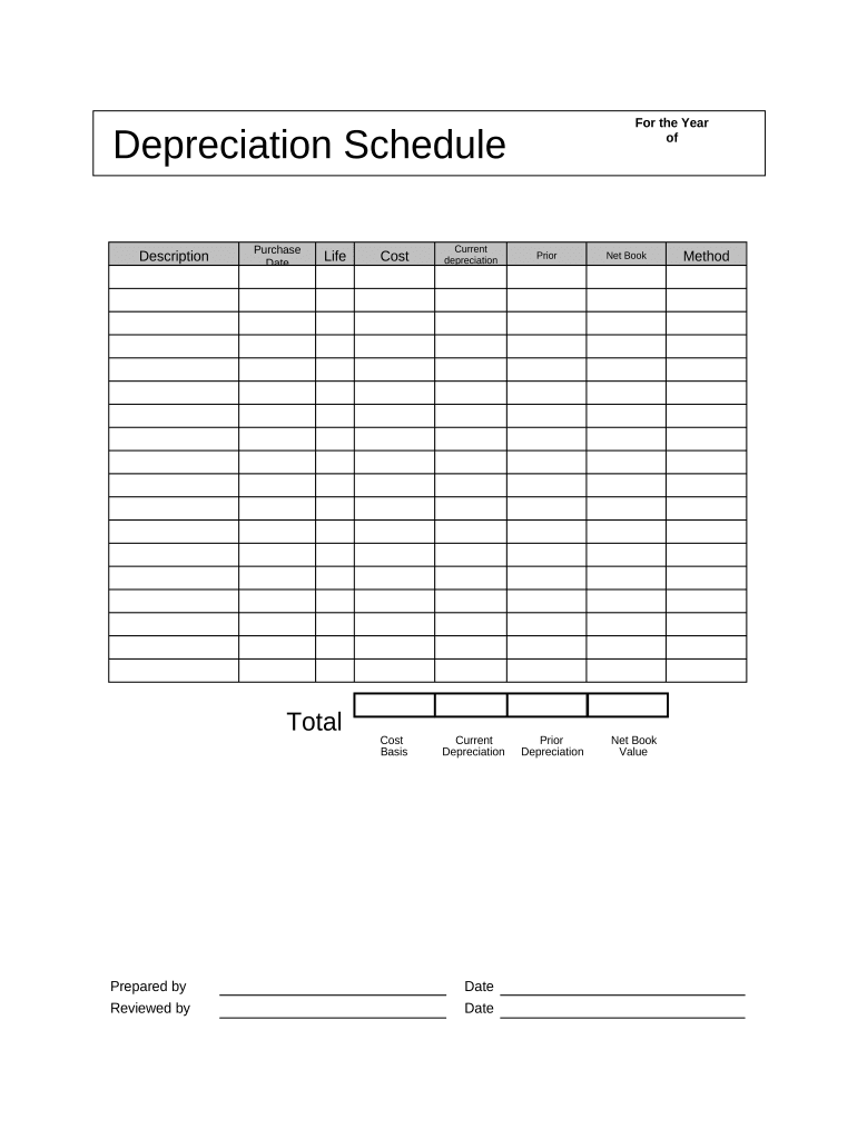 Depreciation Schedule  Form
