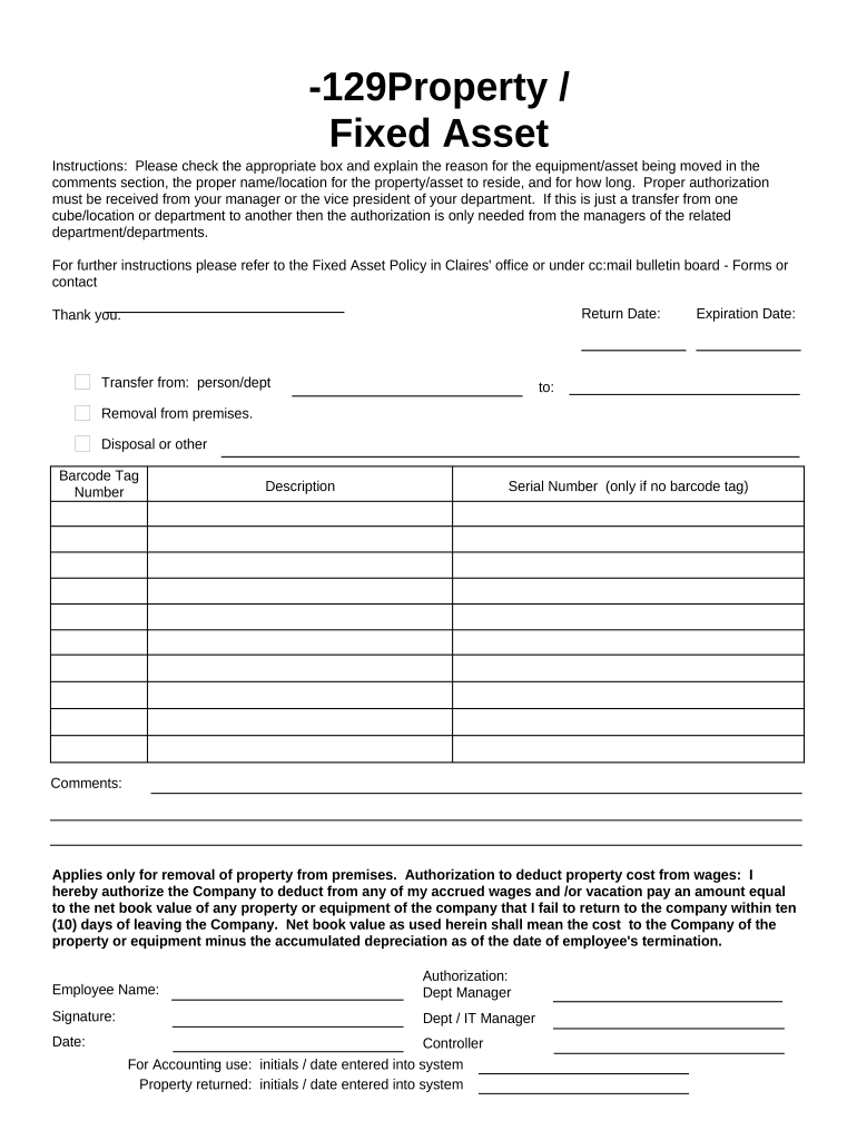 Removal Form