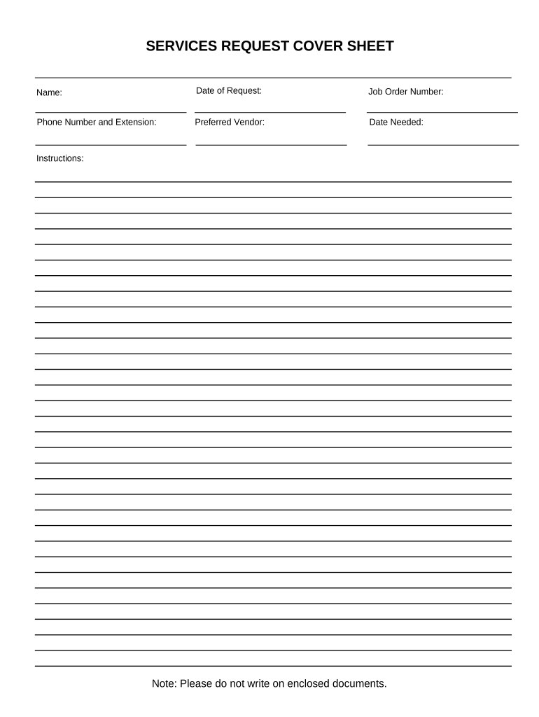 Services Request Cover Sheet  Form