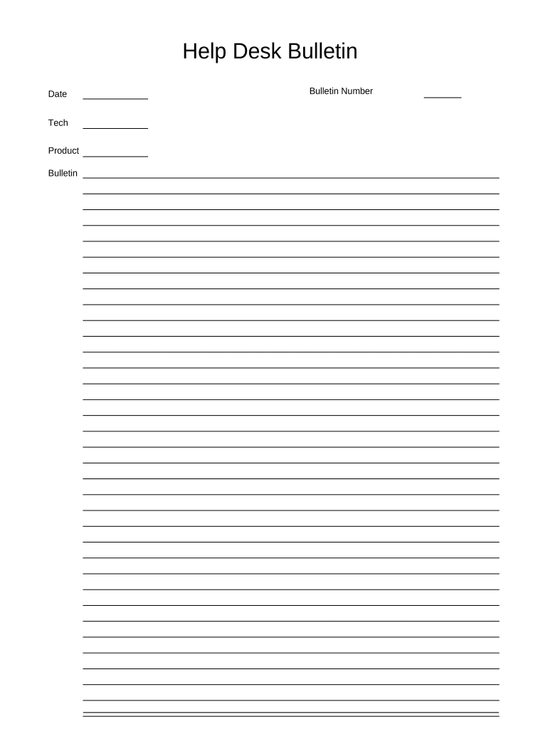 Help Desk Bulletin  Form