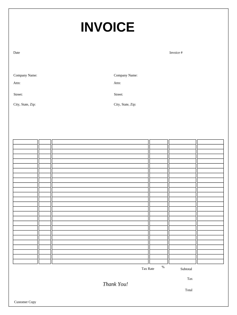 Invoice Template  Form