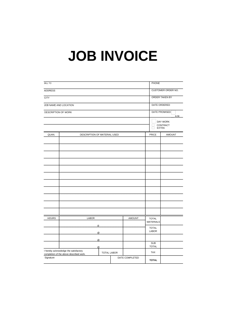 Job Invoice Long  Form