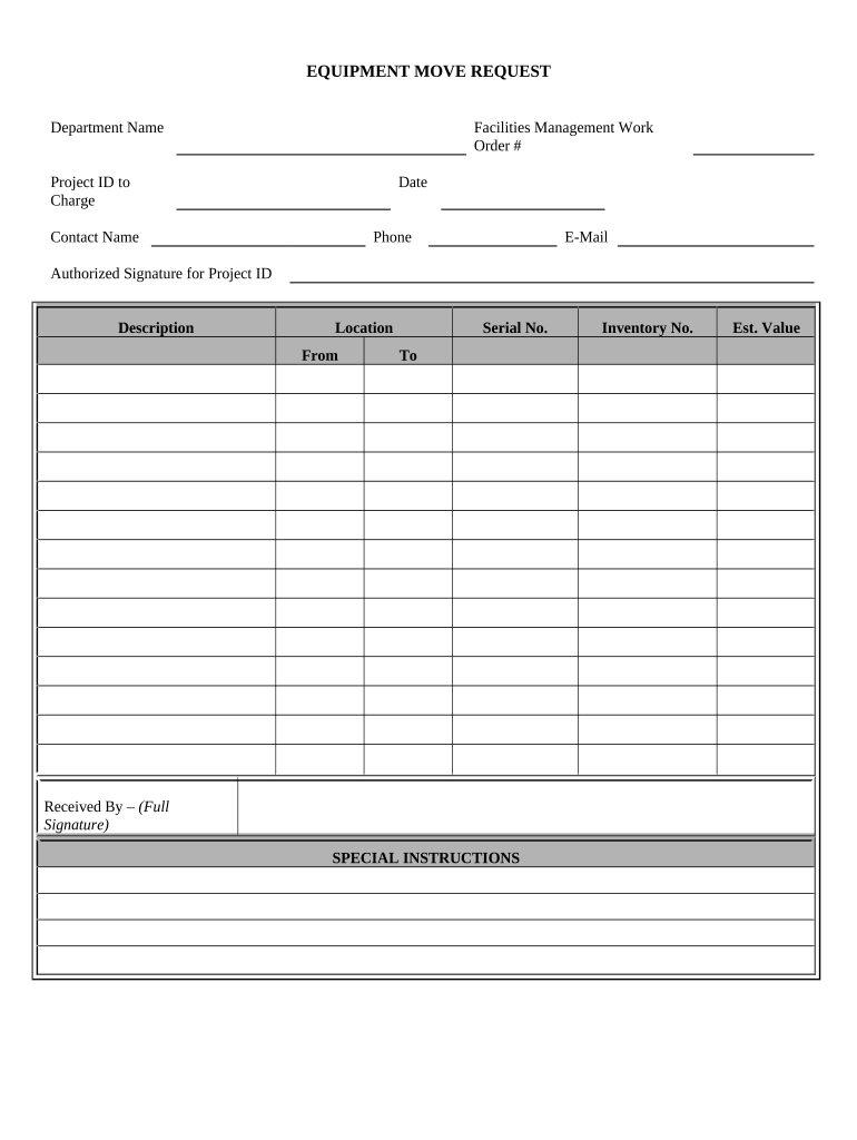 Equipment Move Request  Form