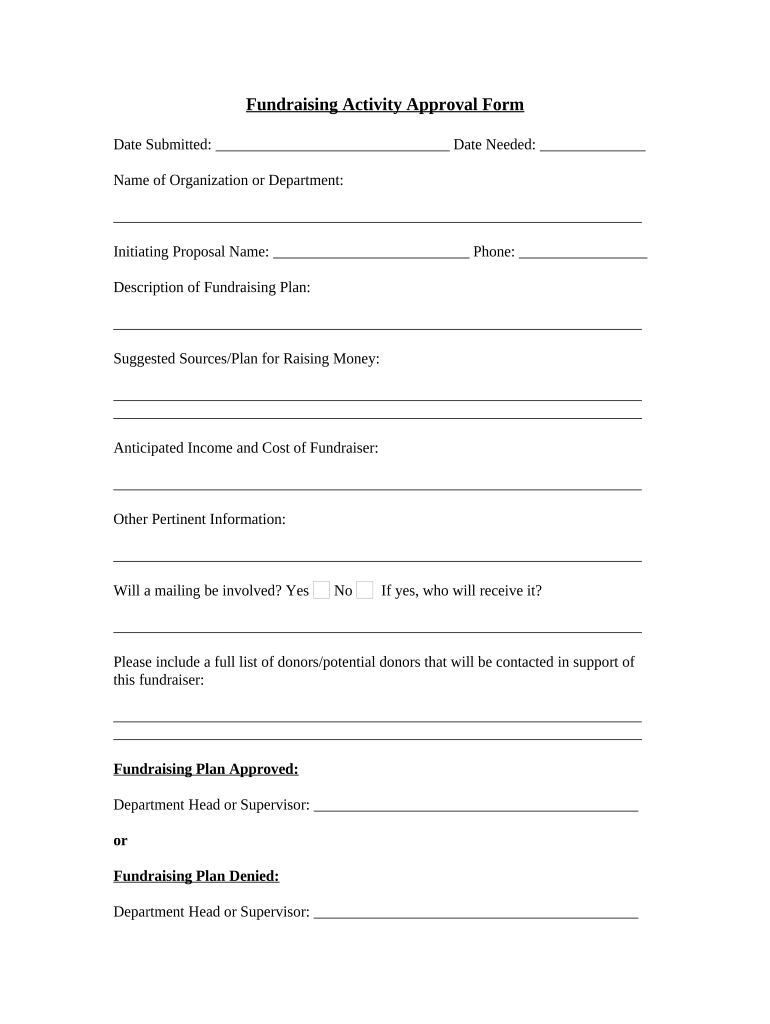 Fundraising Activity Approval Form