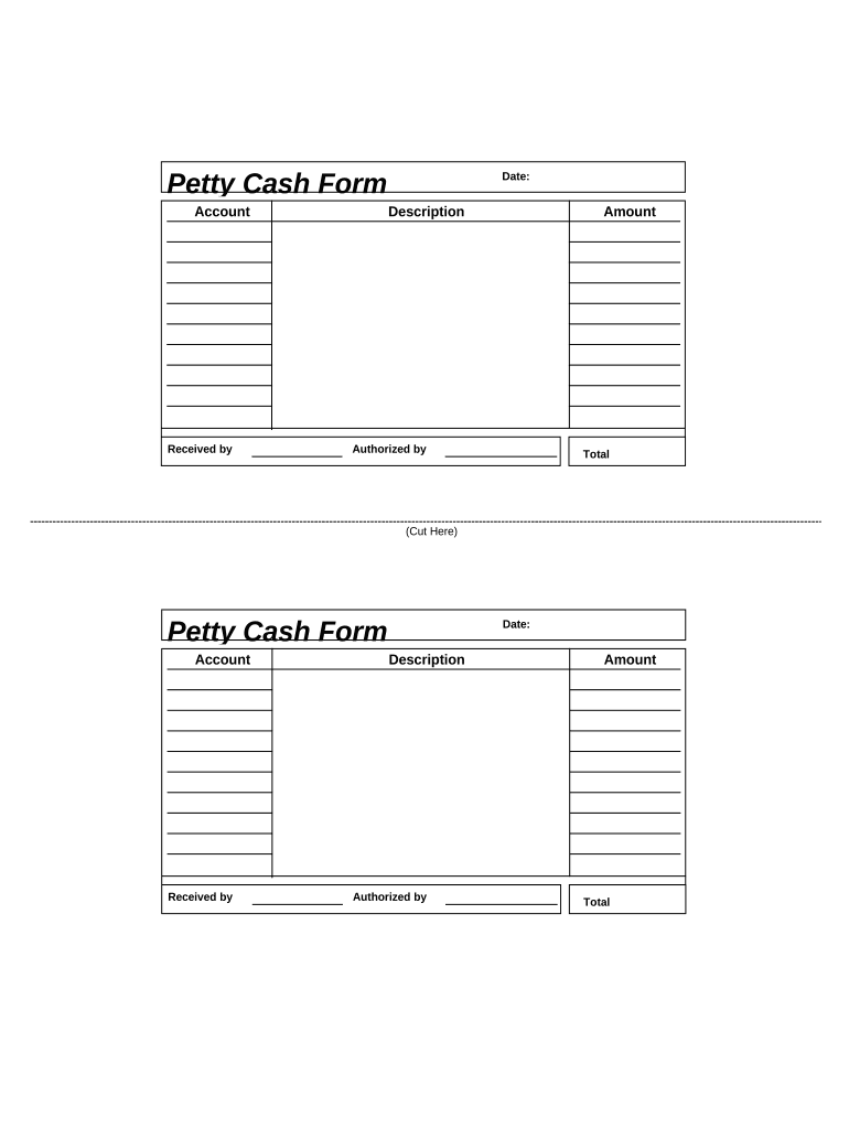 Petty Cash Form