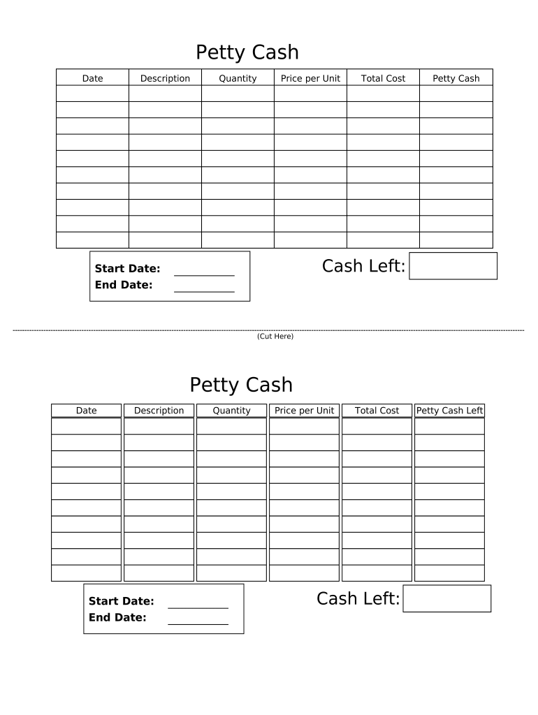 Get and Sign Petty Cash Funds  Form