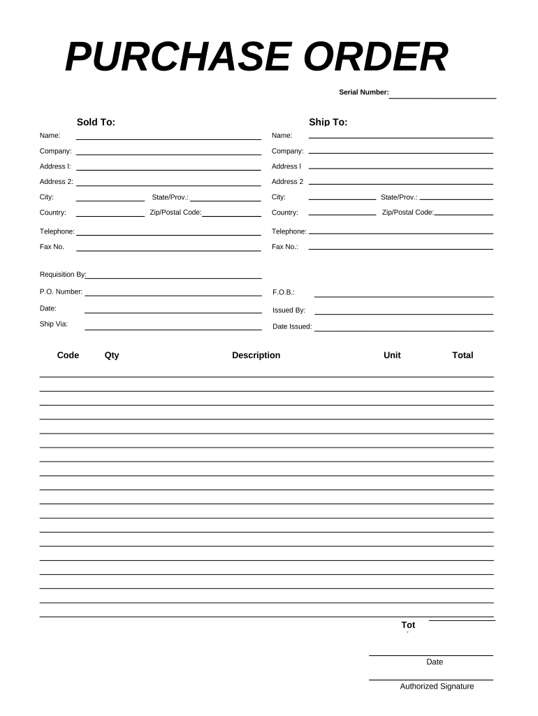 Purchase Order  Form