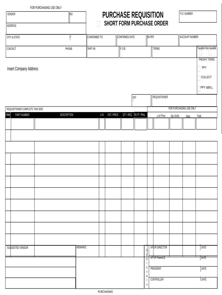 Purchase Requisition  Form