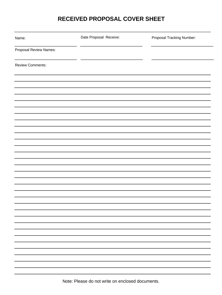 Cover Sheet Form