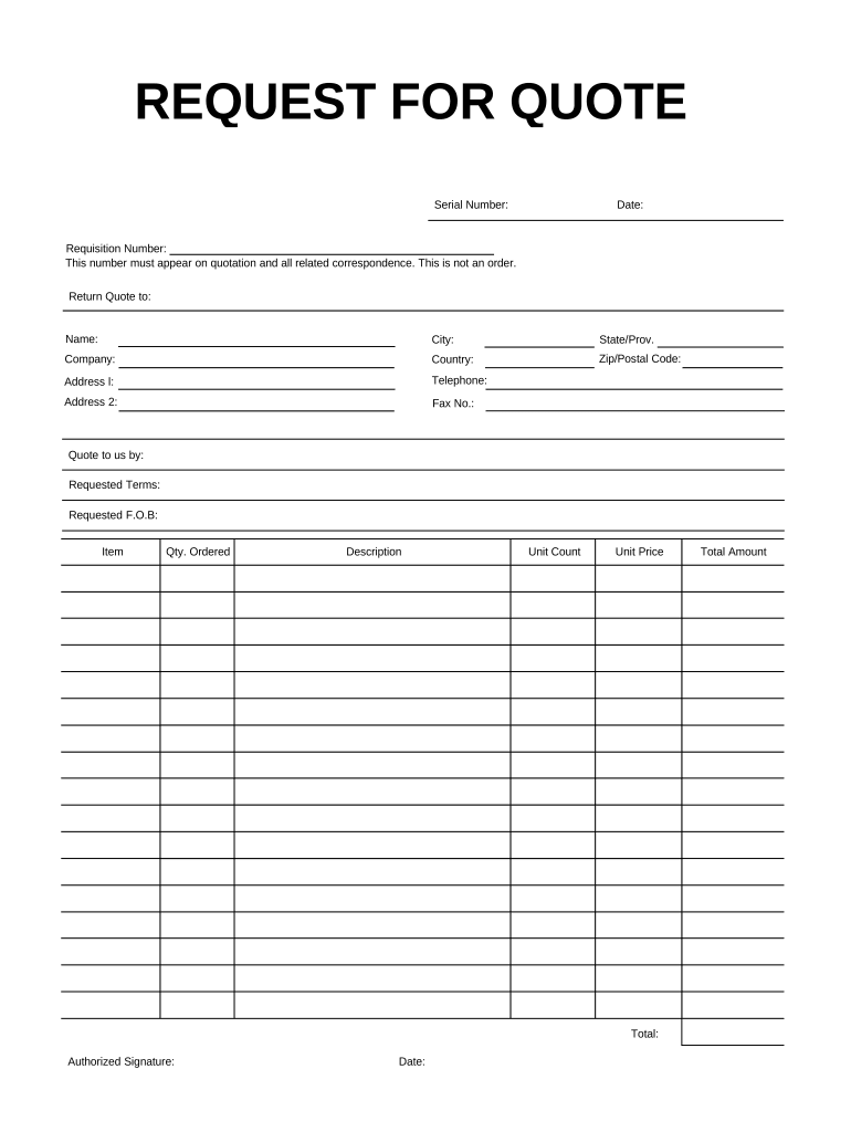 Request for Quote  Form