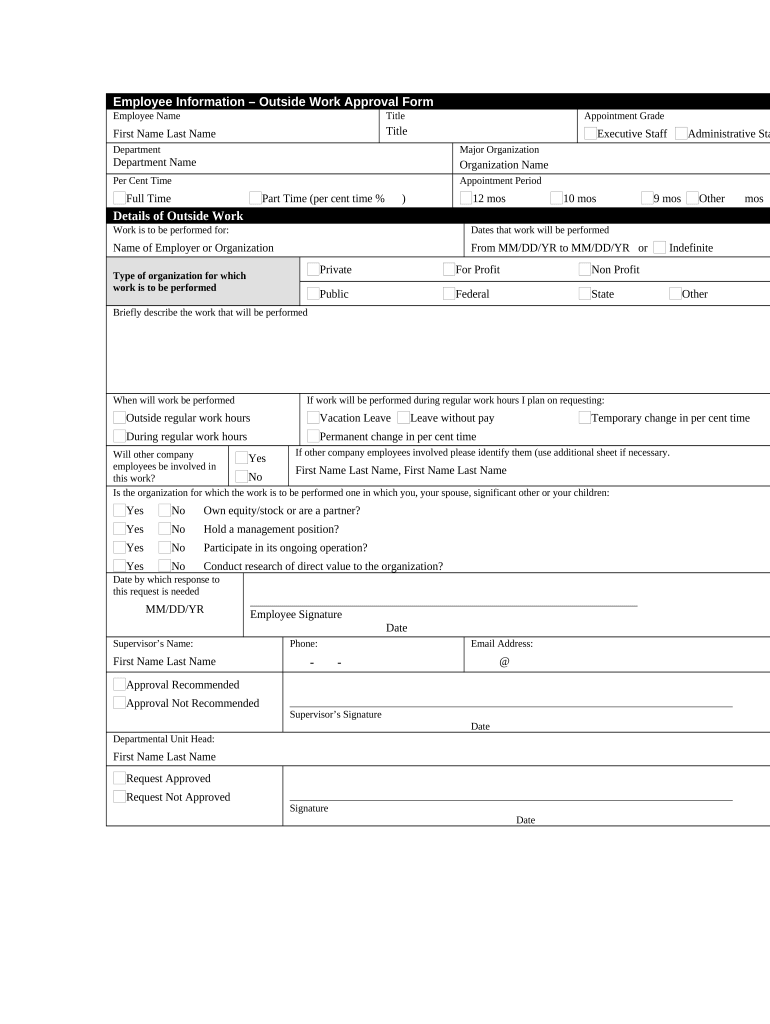 Outside Employee  Form