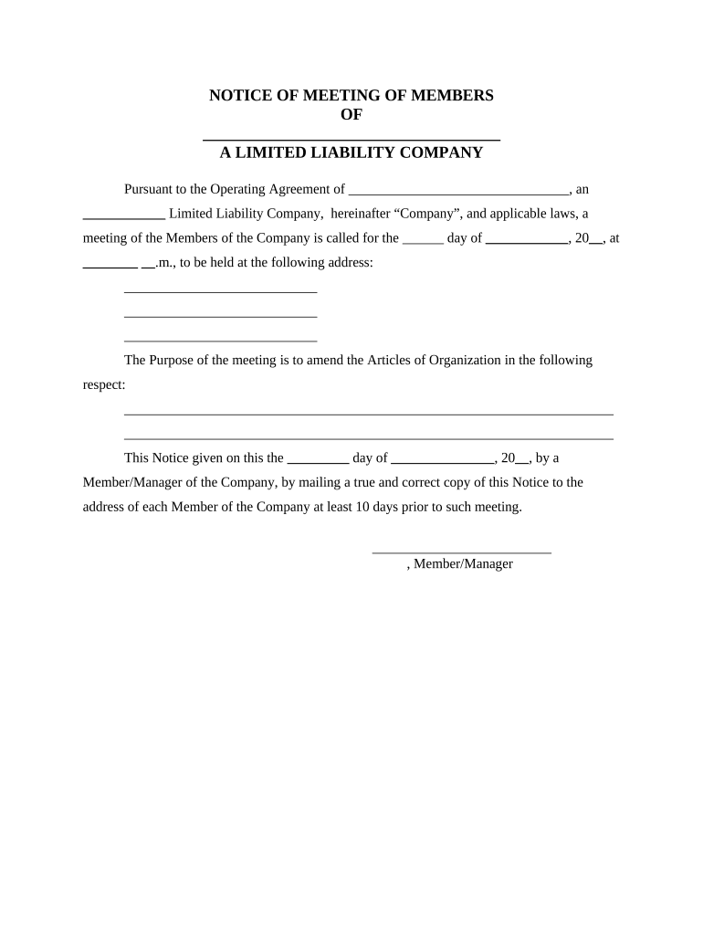 Amend Articles Organization  Form