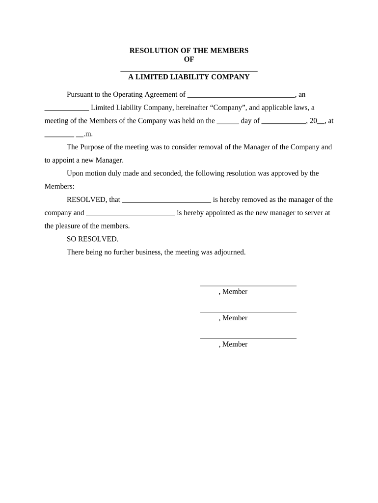 Llc Remove  Form