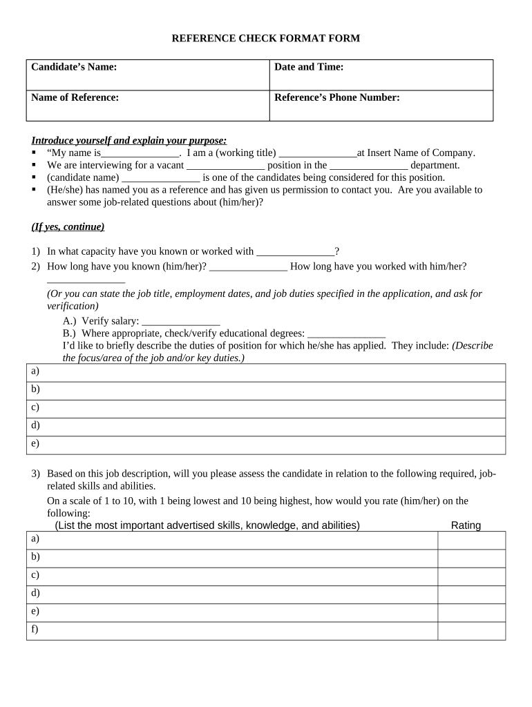 Check Format Form