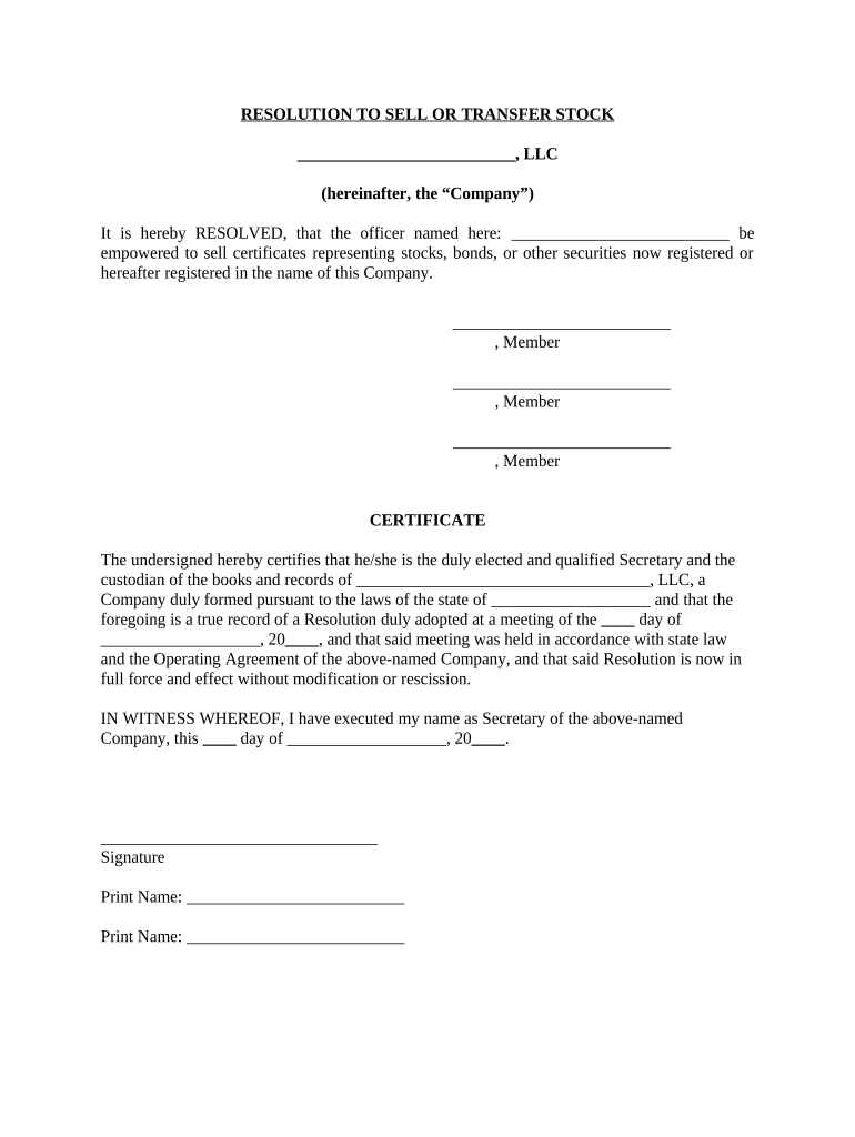 Resolution Members Template  Form