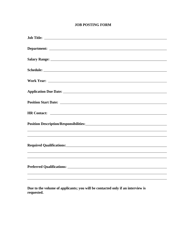 Job Posting Form