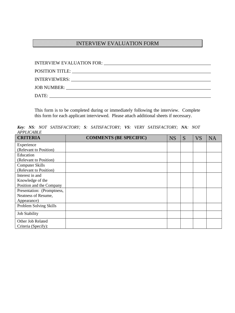 Interview Evaluation Form