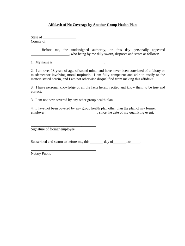 Affidavit Group  Form
