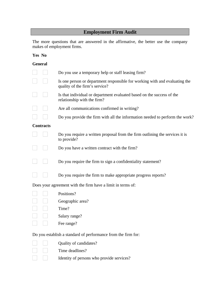 Employment Audit  Form