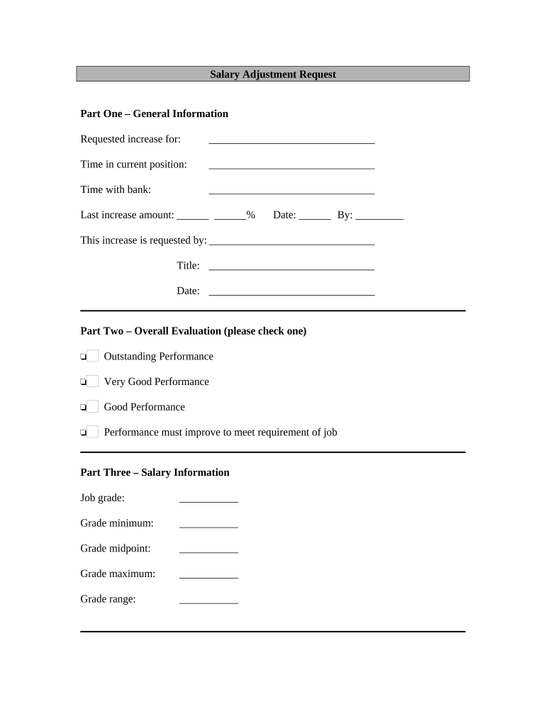 Salary Adjustment Request  Form