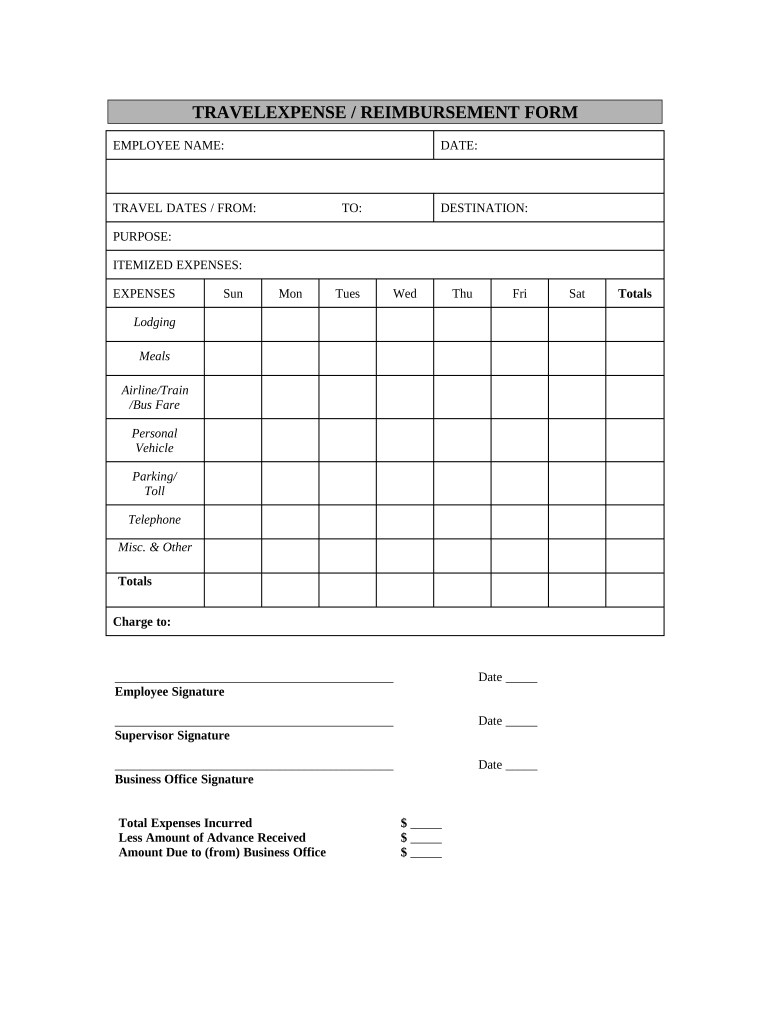 Reimbursement Form