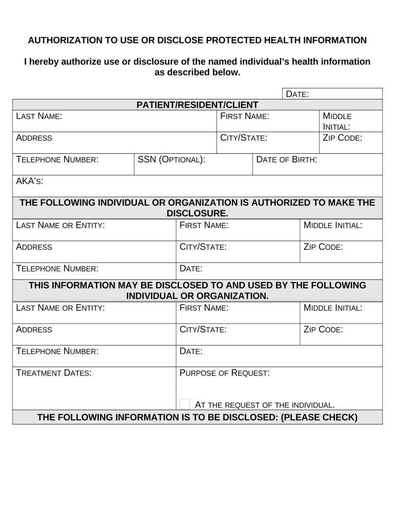 California Authorization for Use or Disclosure of Health  Form