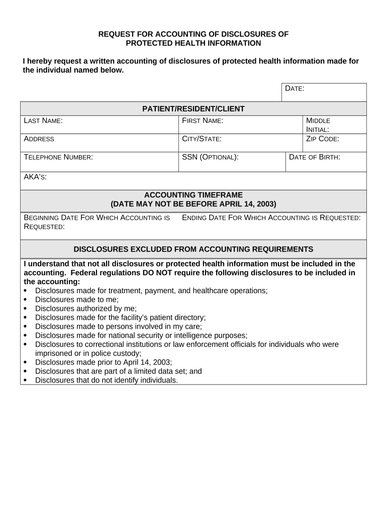 Request Accounting  Form