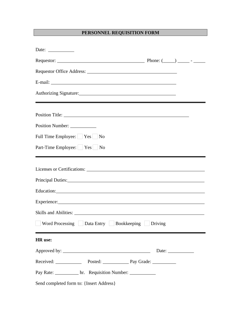 Requisition Form