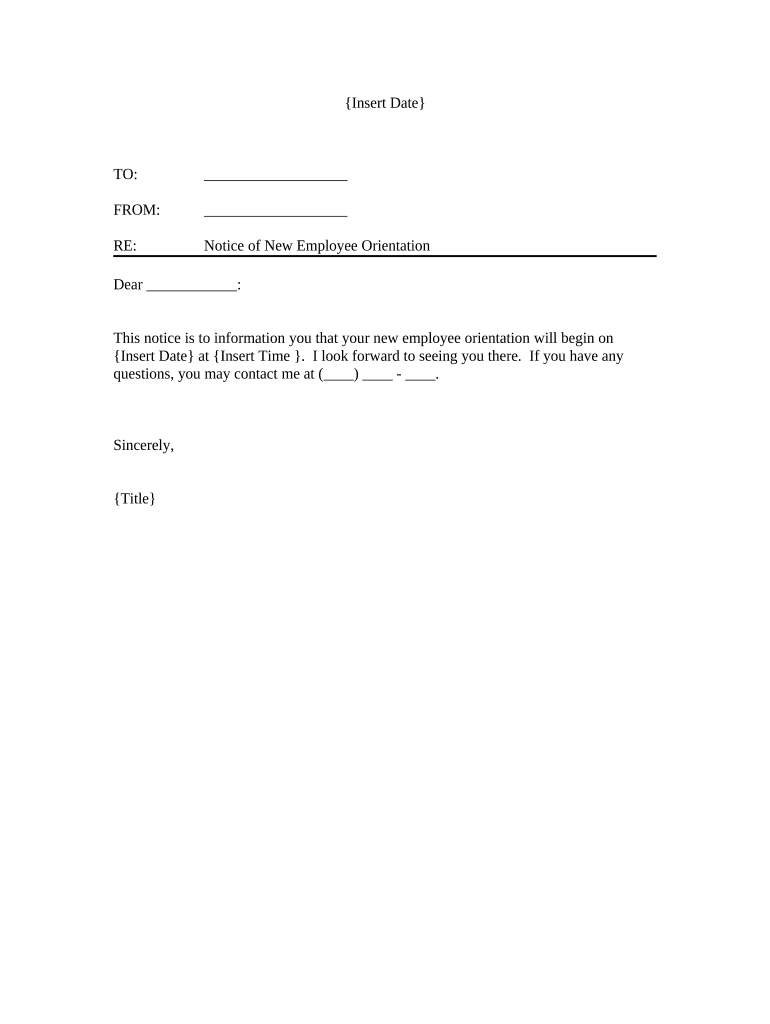 Notice New Employee  Form