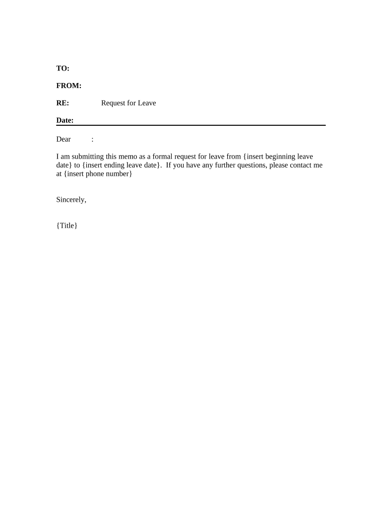 Memo Requesting Leave  Form