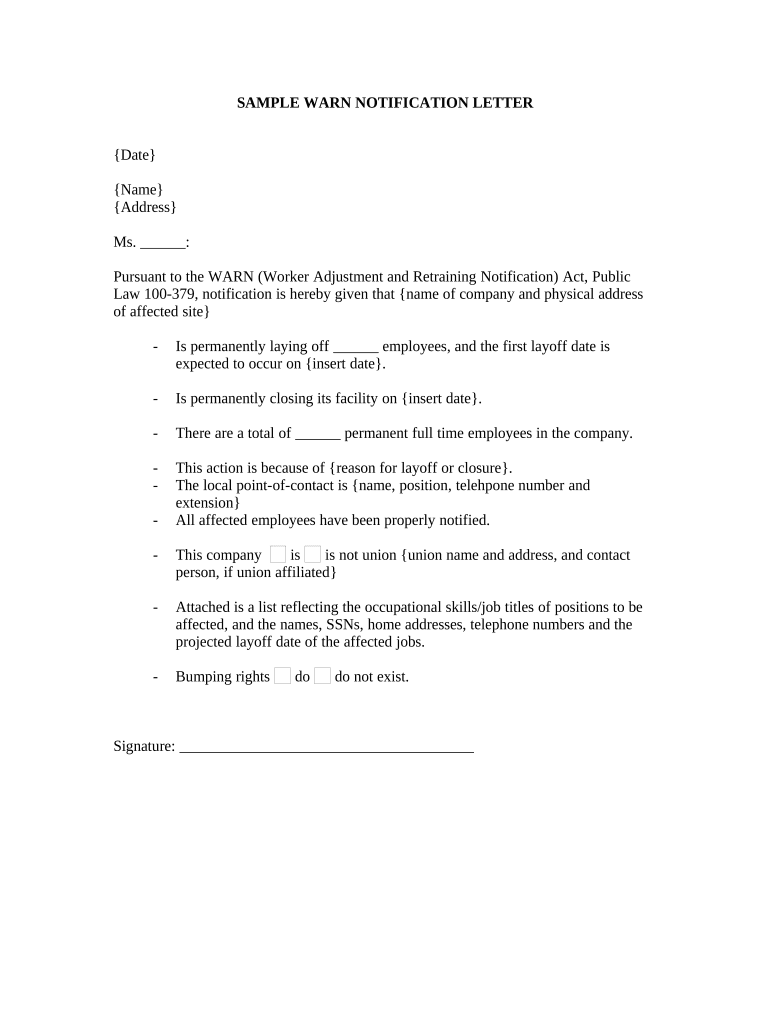 Notification Letter  Form