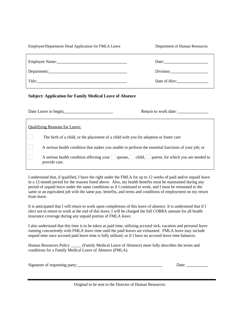 Family Medical Leave  Form