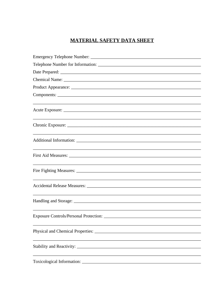 Sds Sheets  Form