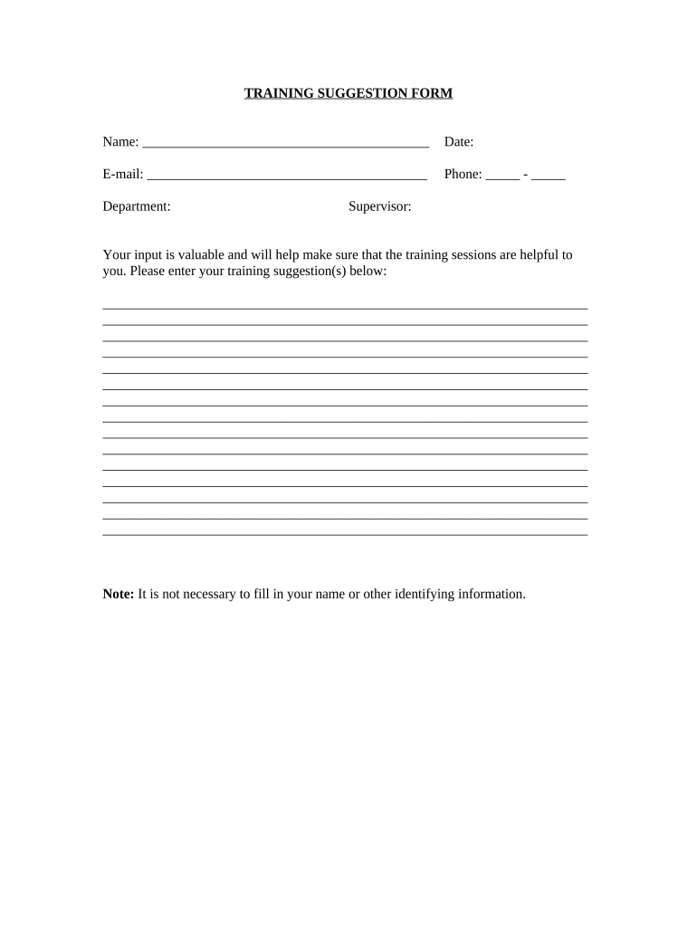 Suggestion Form