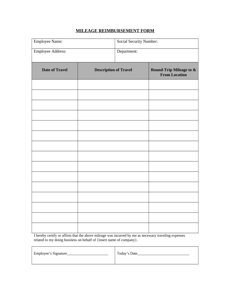 Reimbursement Form