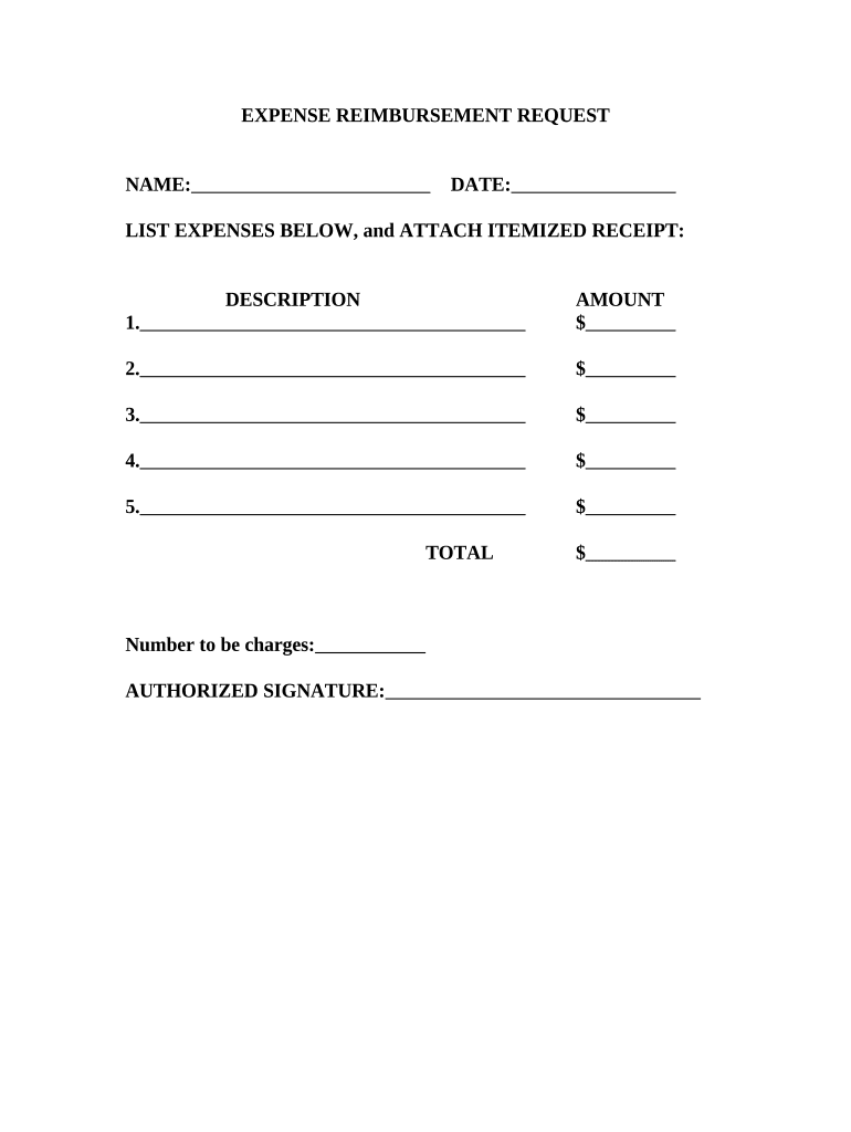 Expense Reimbursement Request  Form