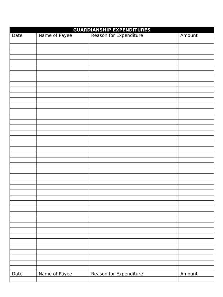 Guardianship Expenditures  Form