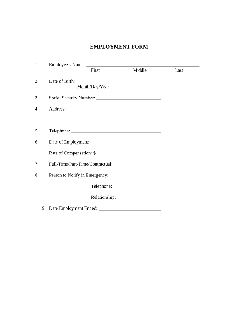 Employment Form