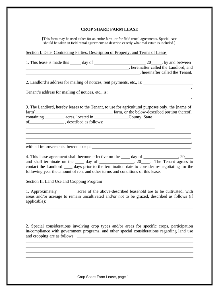 Lease Share  Form