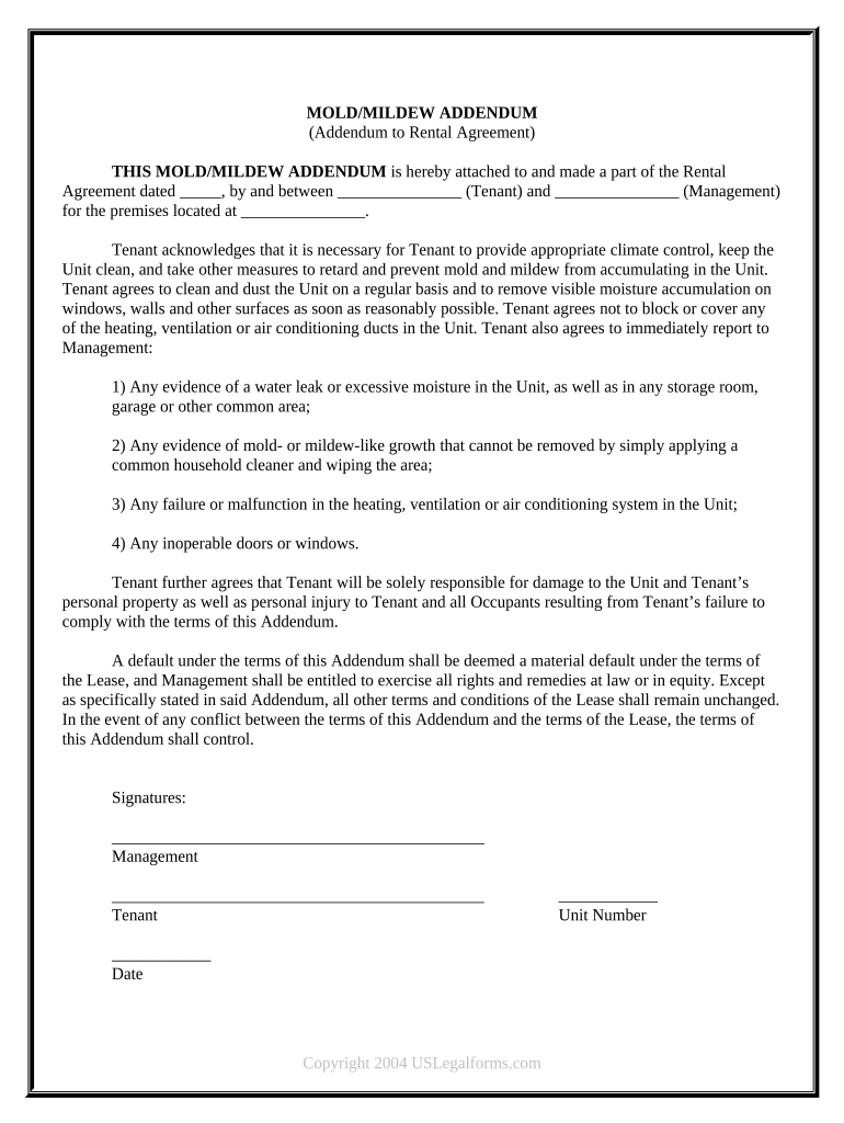 Addendum Mold  Form