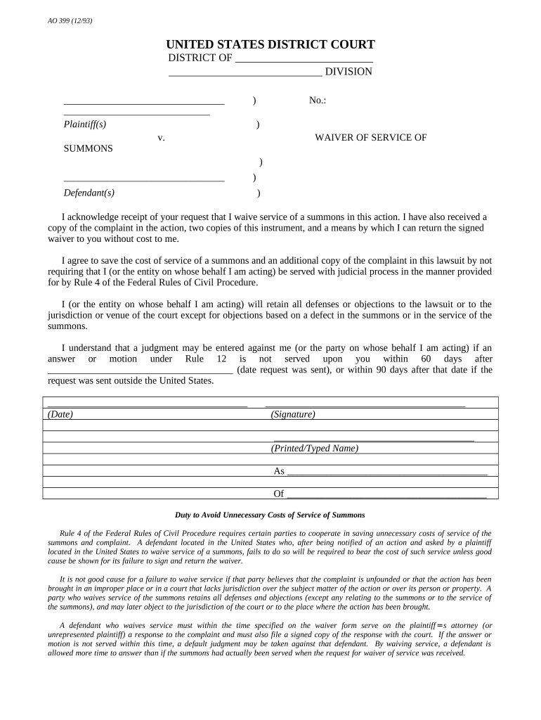 Service Court  Form