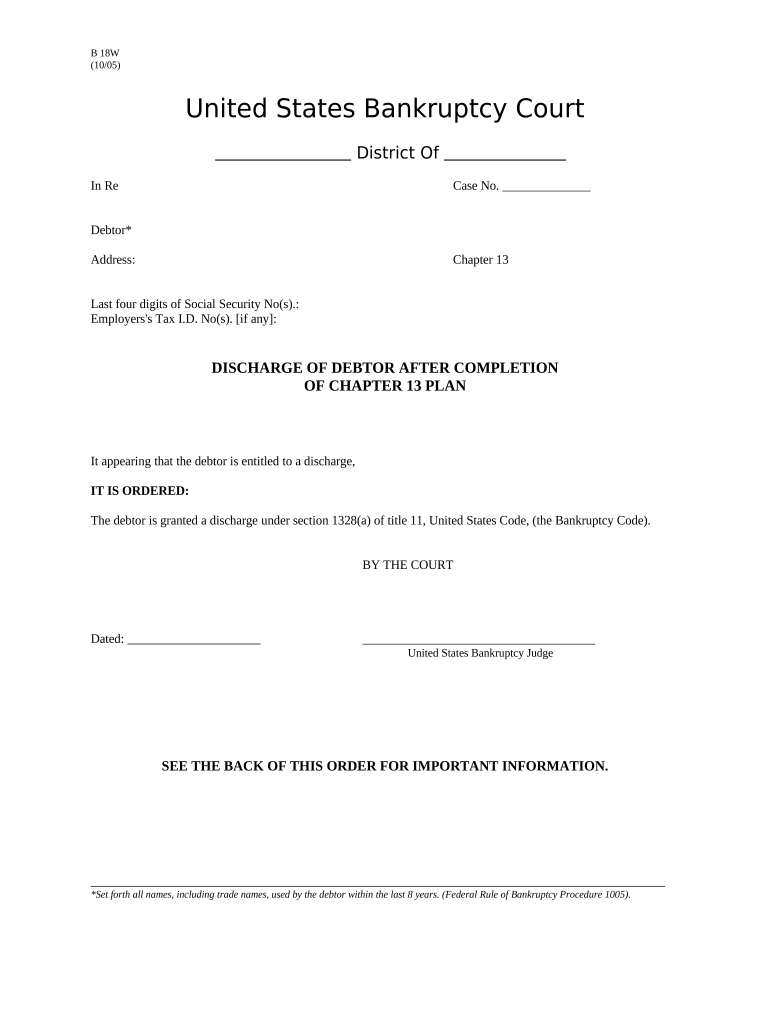 Chapter 13 Plan  Form