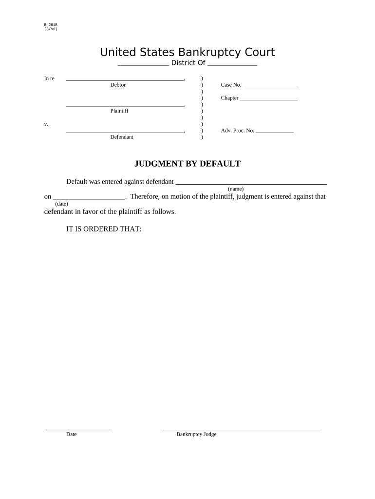 Judgment Default Form