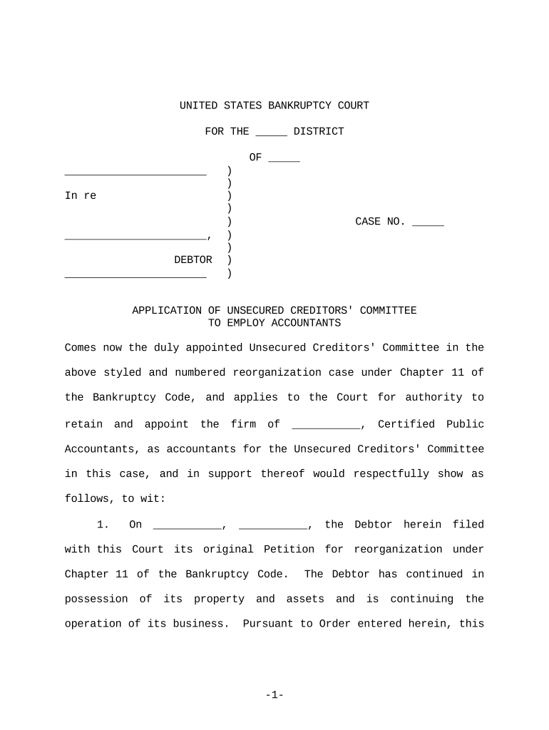 Creditors Committee  Form